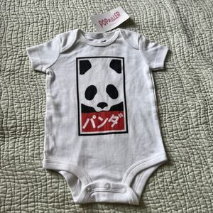 Popkiller Panda Baby Cotton Bodysuit Size 3M NWT